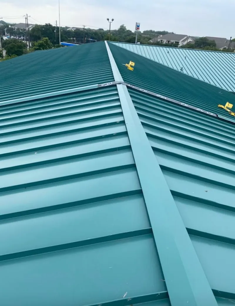 Green commercial metal roof ridge and valley for Metal Roof Repair in Moncks Corner